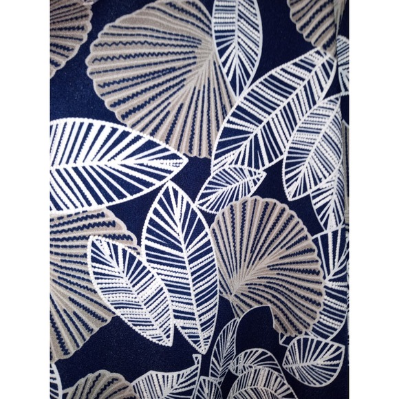 Amana Sz 2X Long Sleeve Fall Blouse Raised‎ Leaf Print Blue White And Brown - Picture 4 of 9